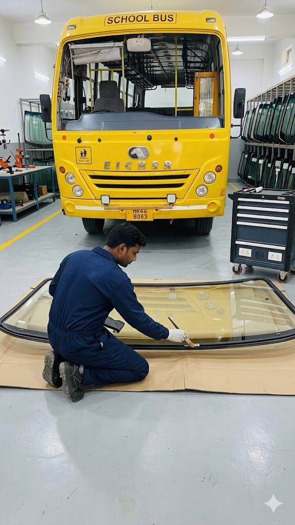 Eicher Bus windshield fitment